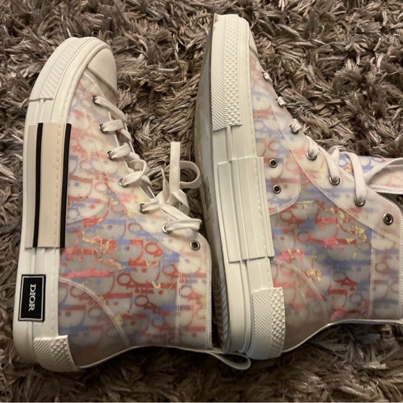 Dior B23 Mens High Top Multicolored Monogram Sneakers Kicks Shoes - Picture 11 of 13